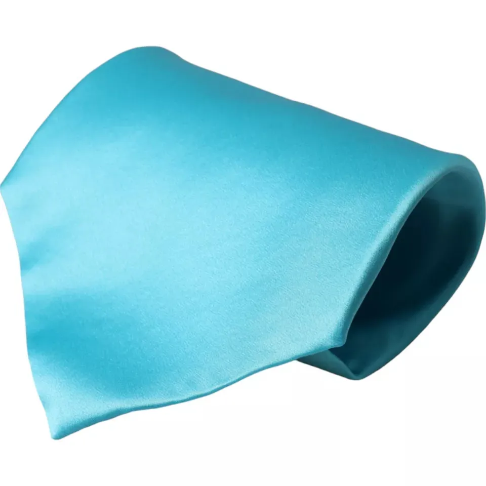 Light Blue Satin Silk Wide Adjustable Men Tie sold by Louxly