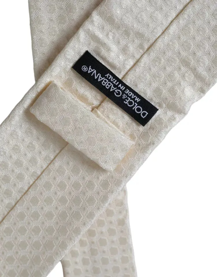 Off White Silk Adjustable Necktie Men Tie sold by Louxly product image thumbnail 5