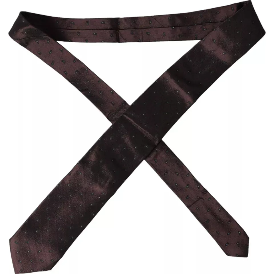 Bordeaux Fantasy 100% Silk Adjustable Men Tie sold by Louxly product image thumbnail 4