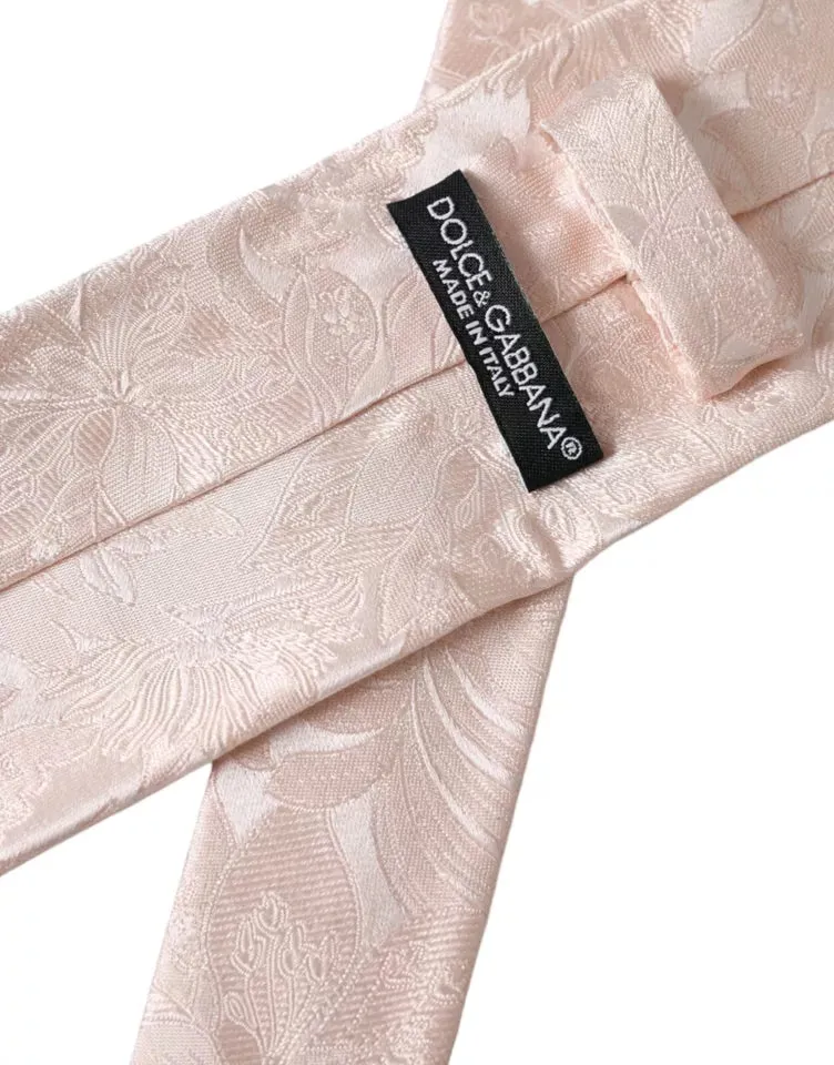 Off White Floral Brocade Silk Adjustable Men Tie sold by Louxly product image thumbnail 3