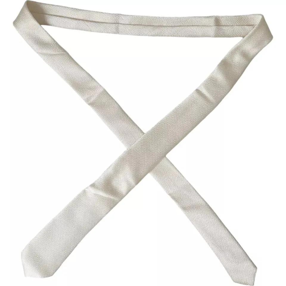 Off White 100% Silk Adjustable Necktie Men Tie sold by Louxly product image thumbnail 5
