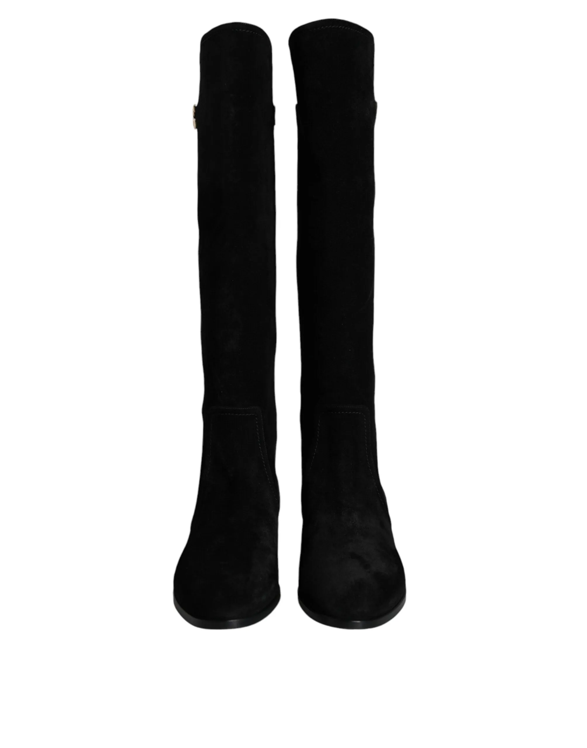 Black Suede Leather Knee High Boots Shoes sold by Louxly product image thumbnail 2