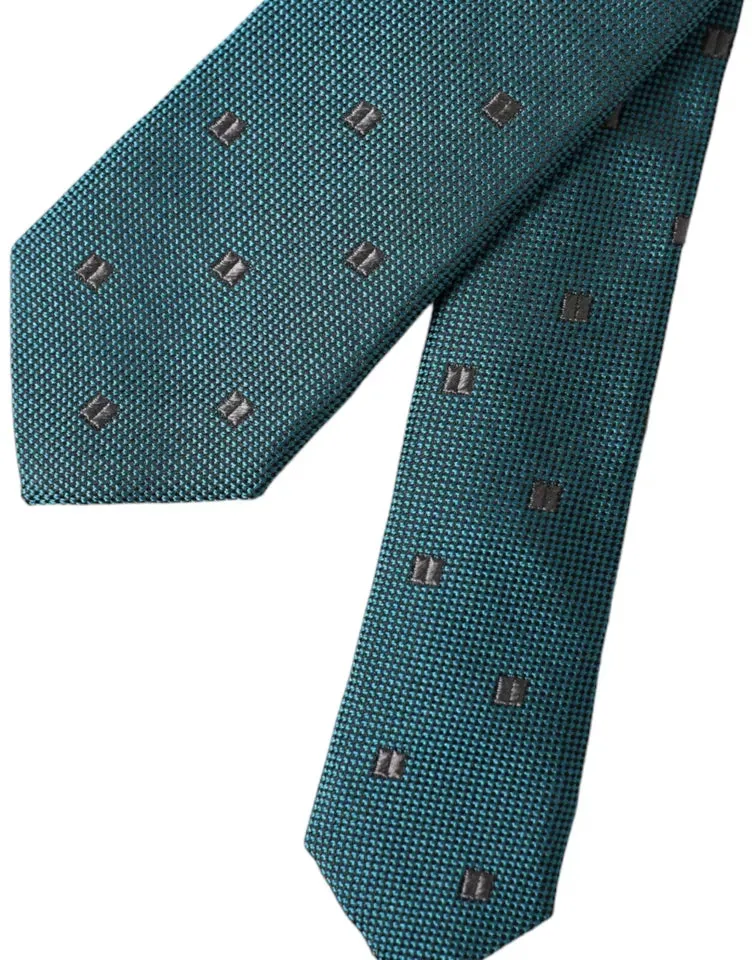 Green Patterned Silk Adjustable Men Tie sold by Louxly product image thumbnail 3