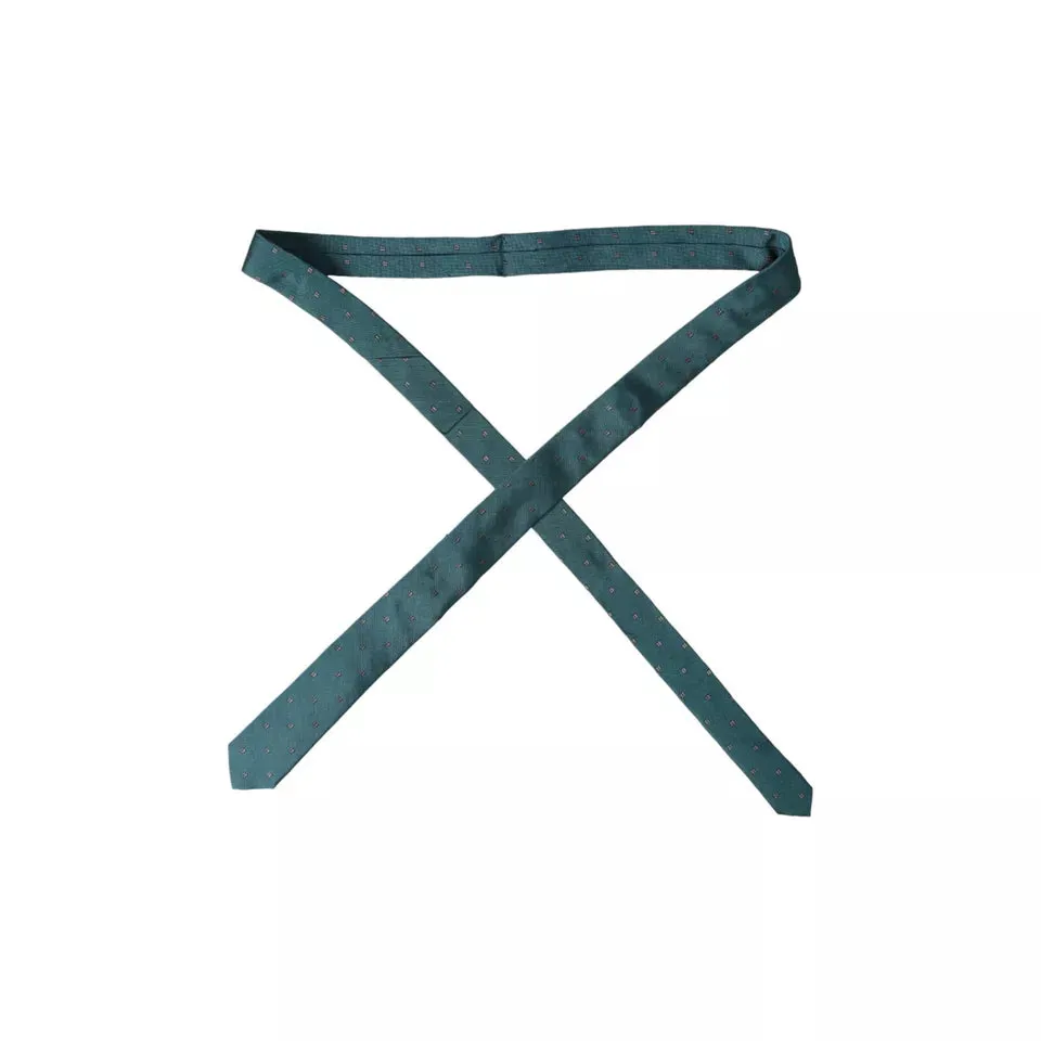 Green Patterned Silk Adjustable Men Tie sold by Louxly product image thumbnail 4