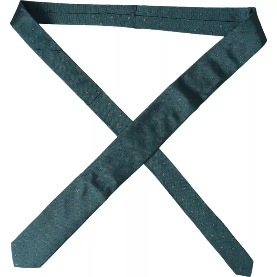 Green Patterned Silk Adjustable Men Tie sold by Louxly product image thumbnail 5