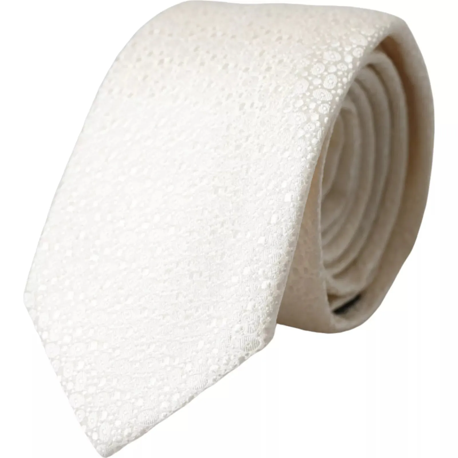 White 100% Silk Adjustable Necktie Men Tie sold by Louxly