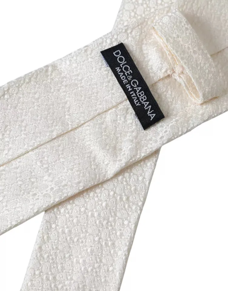 White 100% Silk Adjustable Necktie Men Tie sold by Louxly product image thumbnail 5