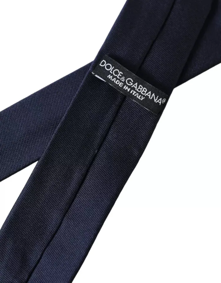 Dark Blue Silk Skinny Adjustable Tie sold by Louxly product image thumbnail 5