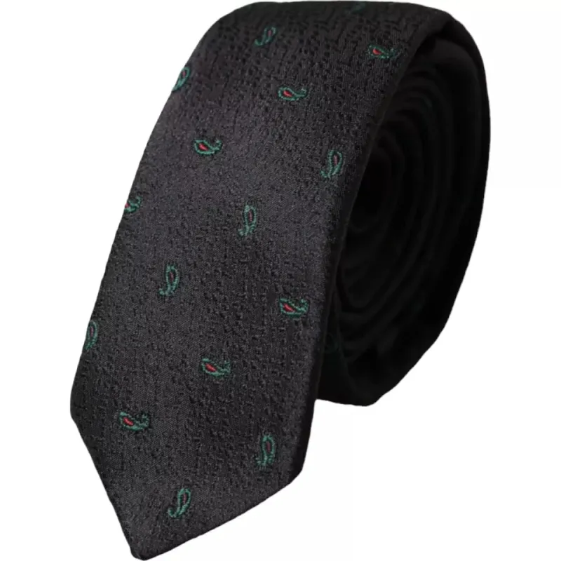 Black Fantasy 100% Silk Adjustable Men Tie sold by Louxly