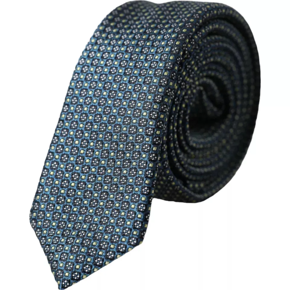 Green Patterned 100% Silk Adjustable Men Tie sold by Louxly