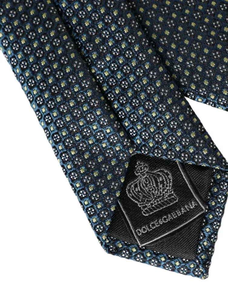 Green Patterned 100% Silk Adjustable Men Tie sold by Louxly product image thumbnail 3