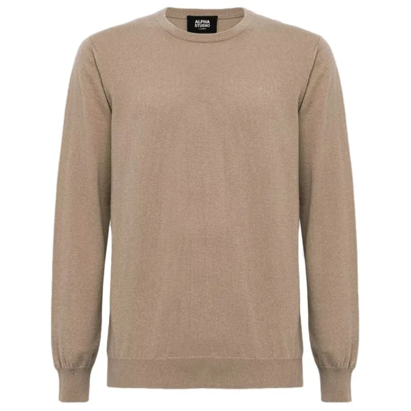 Brown Wool Vergine Sweater sold by Louxly