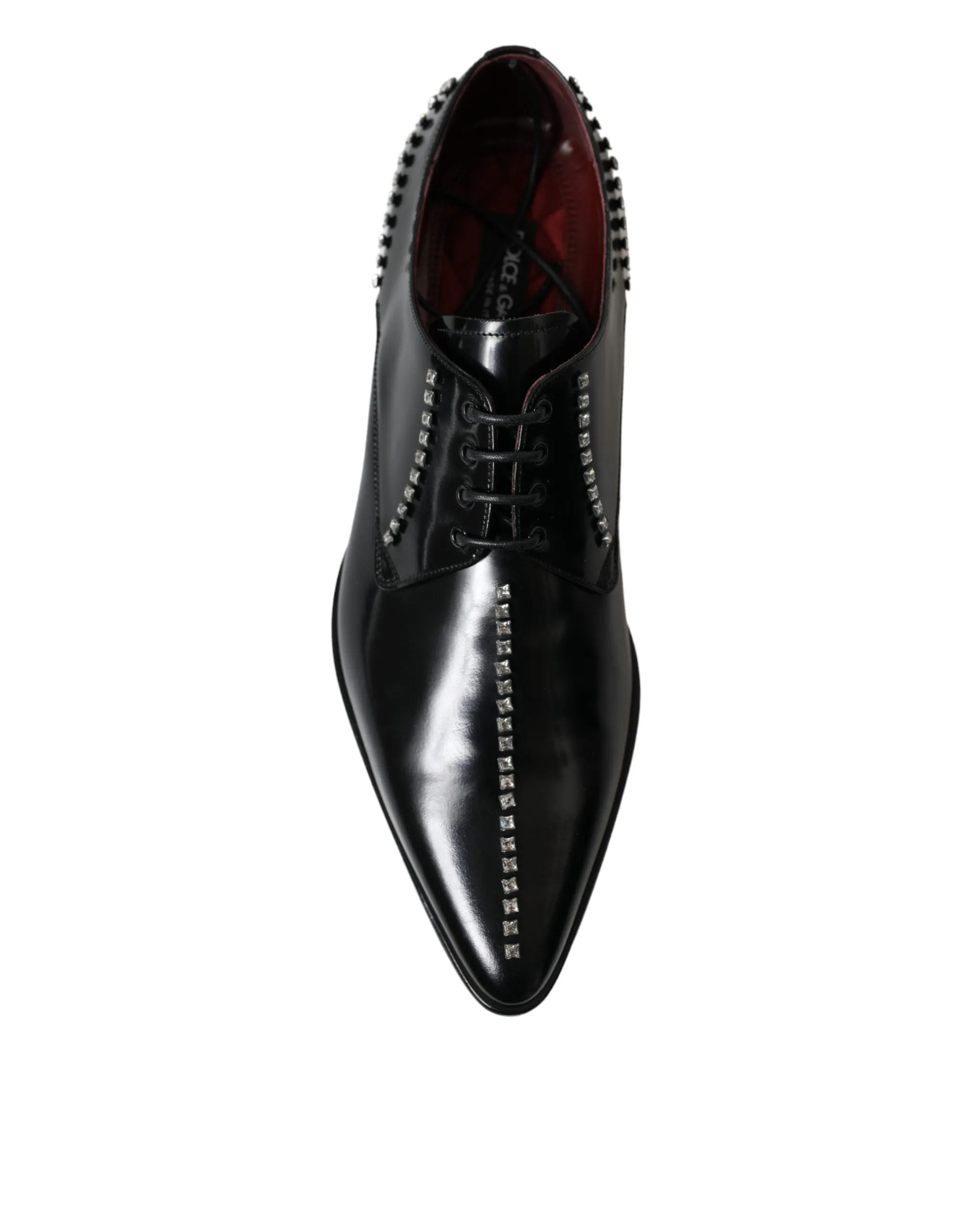 Black Leather Crystal Dress Formal Shoes sold by Louxly product image thumbnail 3