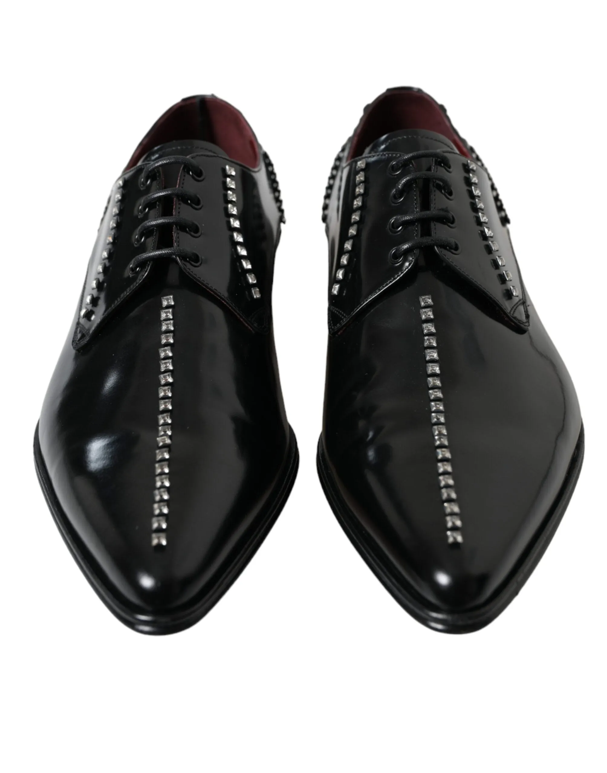 Black Leather Crystal Dress Formal Shoes sold by Louxly product image thumbnail 4