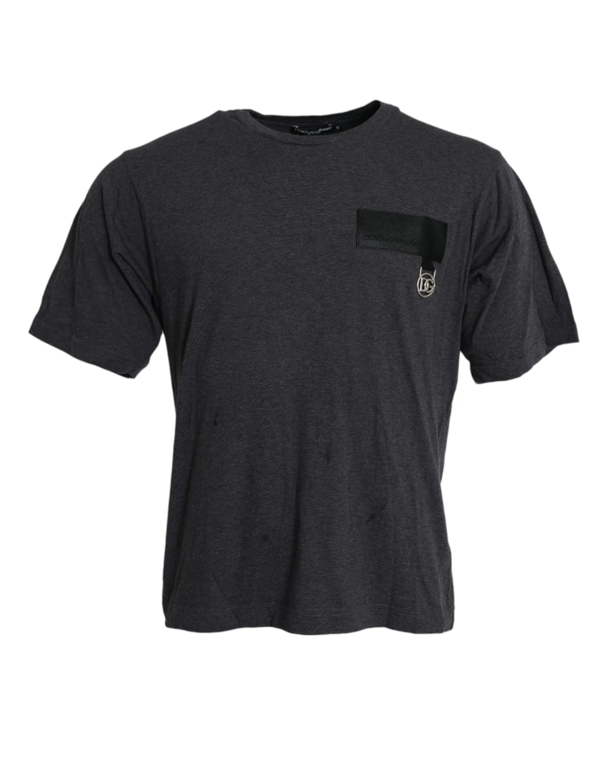 Gray Cotton Logo Short Sleeve T-shirt sold by Louxly
