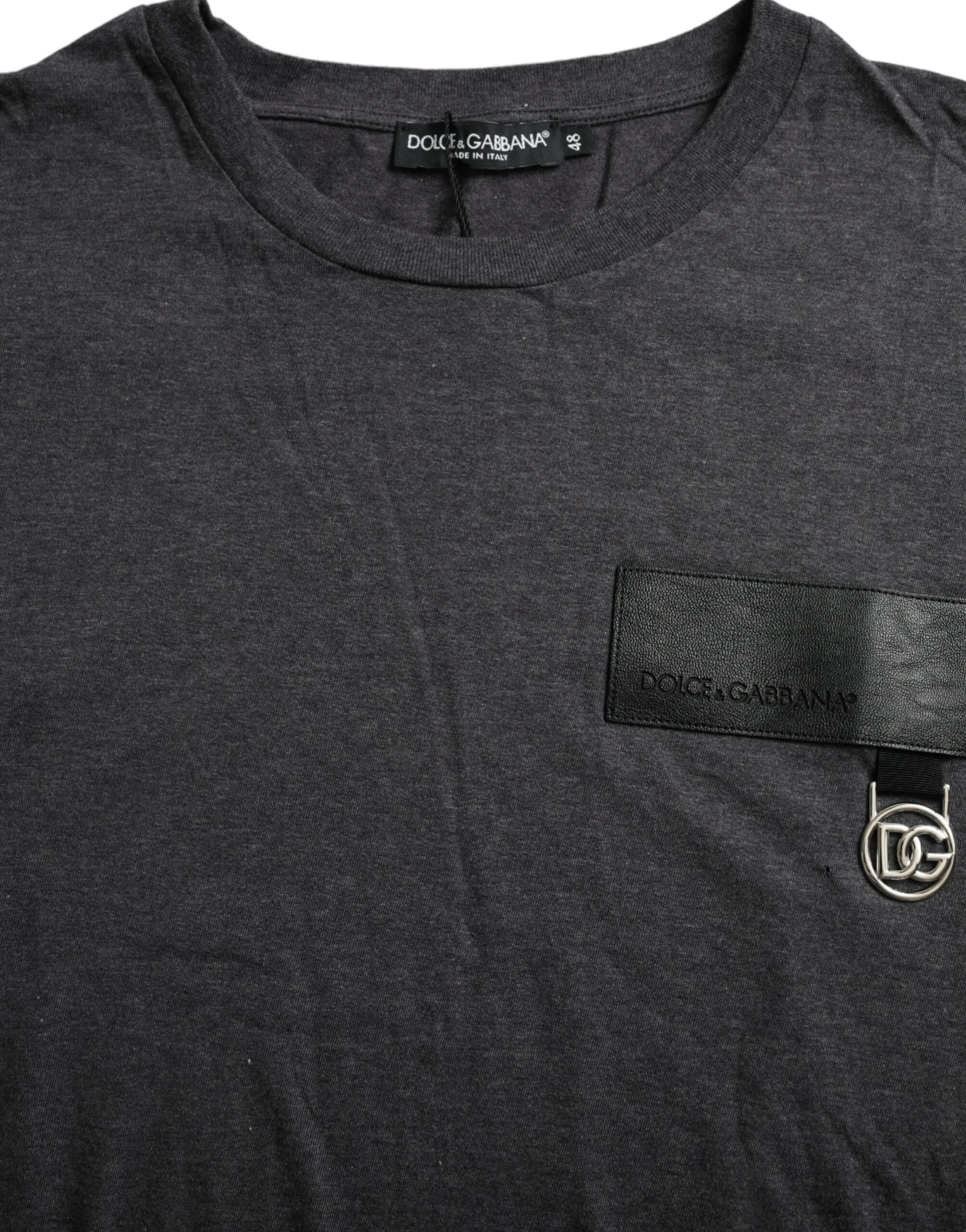 Gray Cotton Logo Short Sleeve T-shirt sold by Louxly product image thumbnail 2