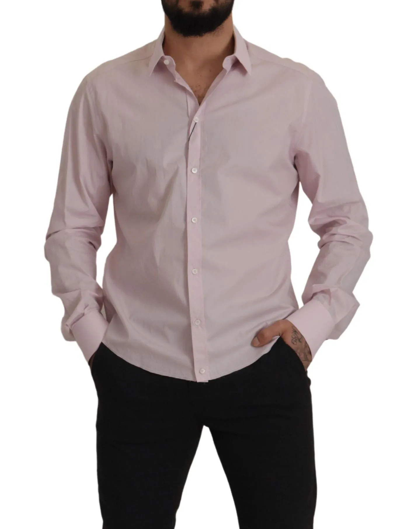 Elegant Slim Fit Cotton Dress Shirt sold by Louxly product image thumbnail 5