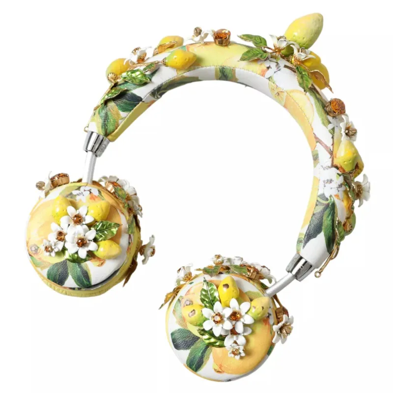 Lemon Crystal Floral Headset Audio Headphones sold by Louxly