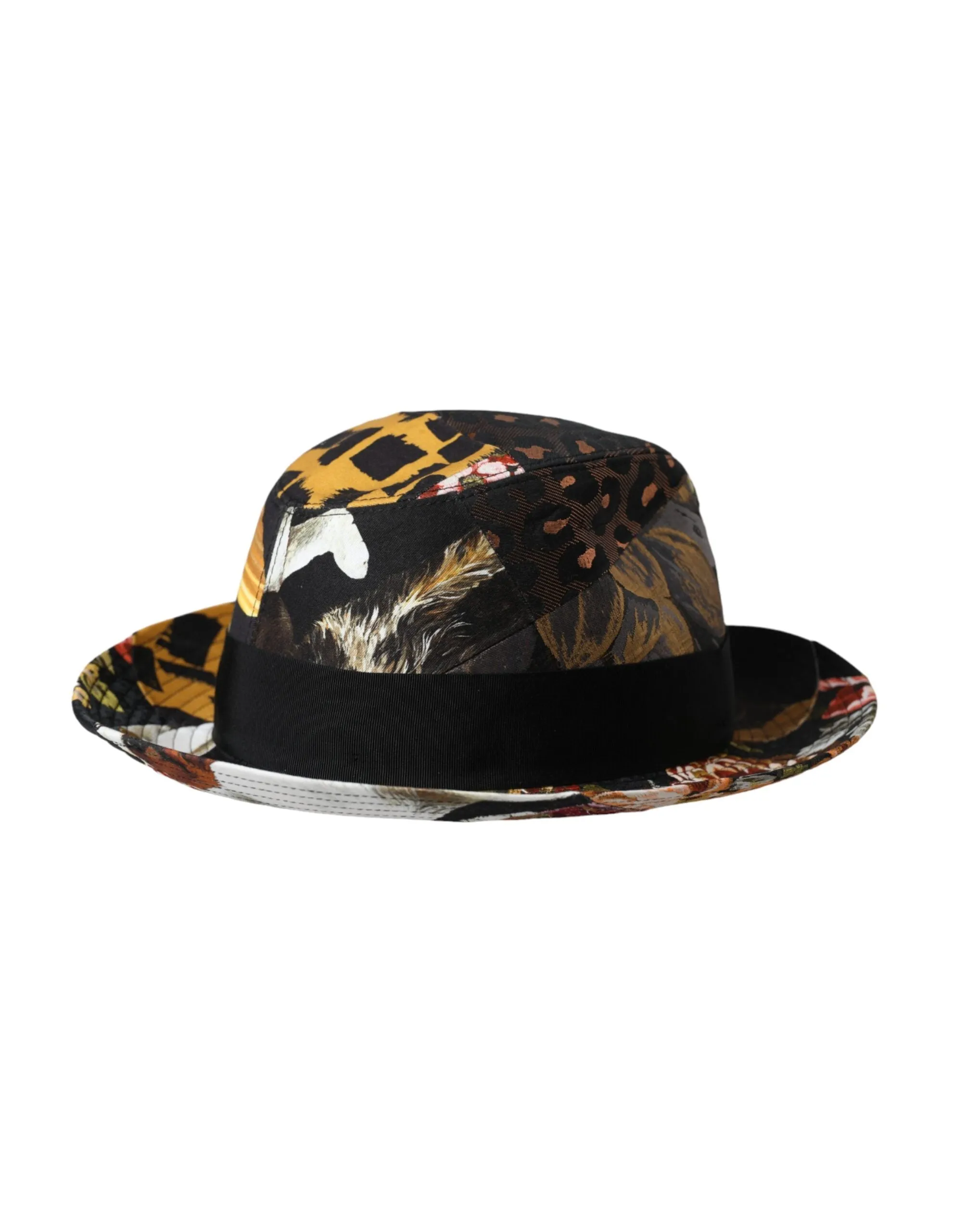 Multicolor Patchwork Women Fedora Wide Brim Hat sold by Louxly product image thumbnail 2