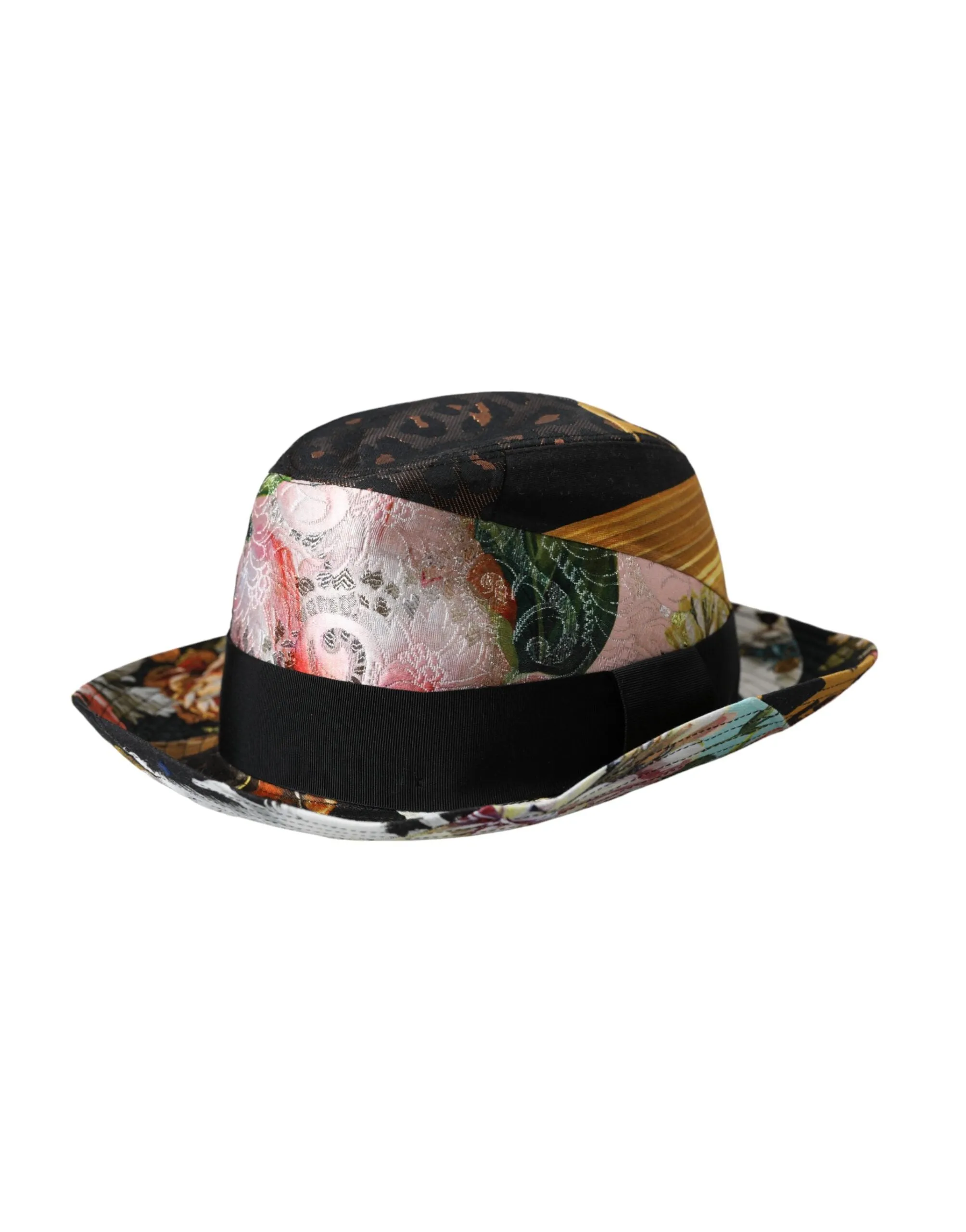 Multicolor Patchwork Women Fedora Wide Brim Hat sold by Louxly