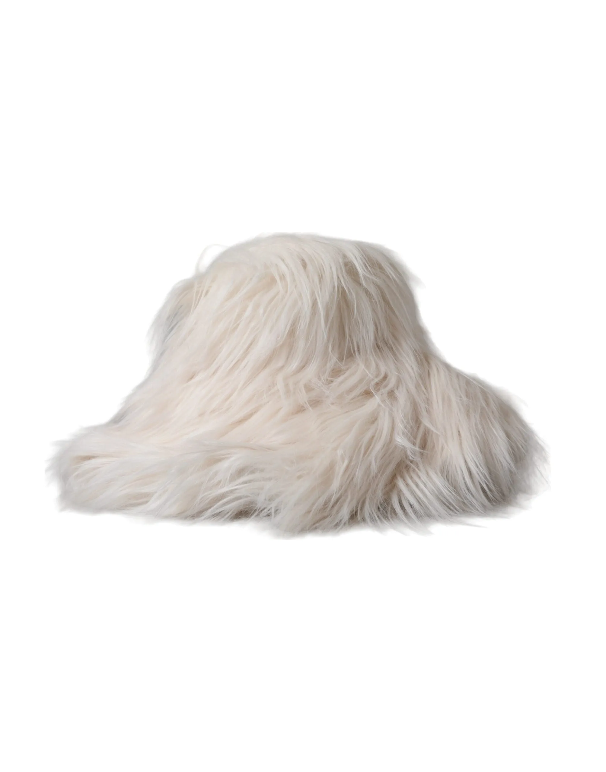 Off White Acrylic Fur Womens Bucket Hat sold by Louxly product image thumbnail 3