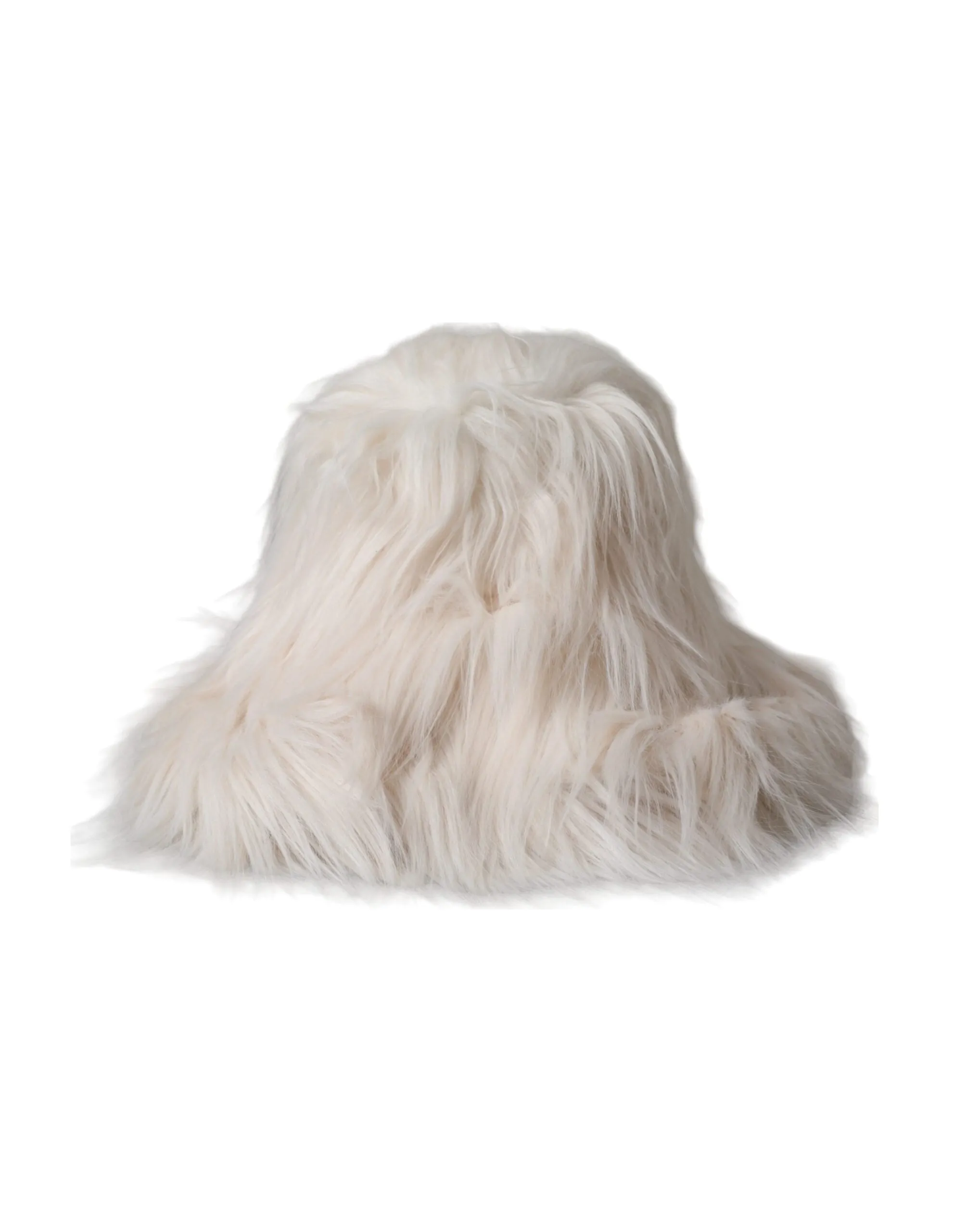 Off White Acrylic Fur Womens Bucket Hat sold by Louxly