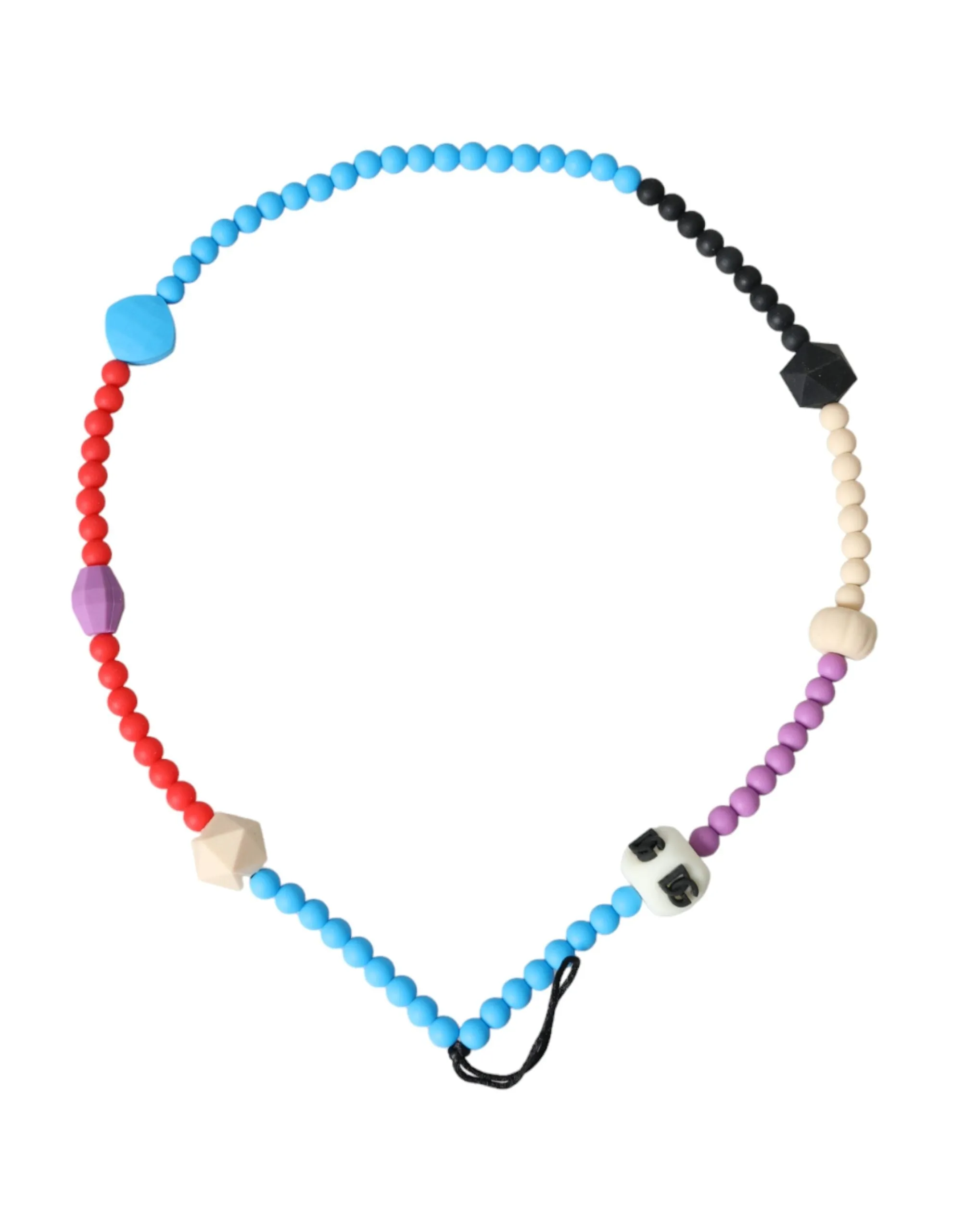 Multicolor Beaded Chain Logo Charm Necklace sold by Louxly product image thumbnail 3