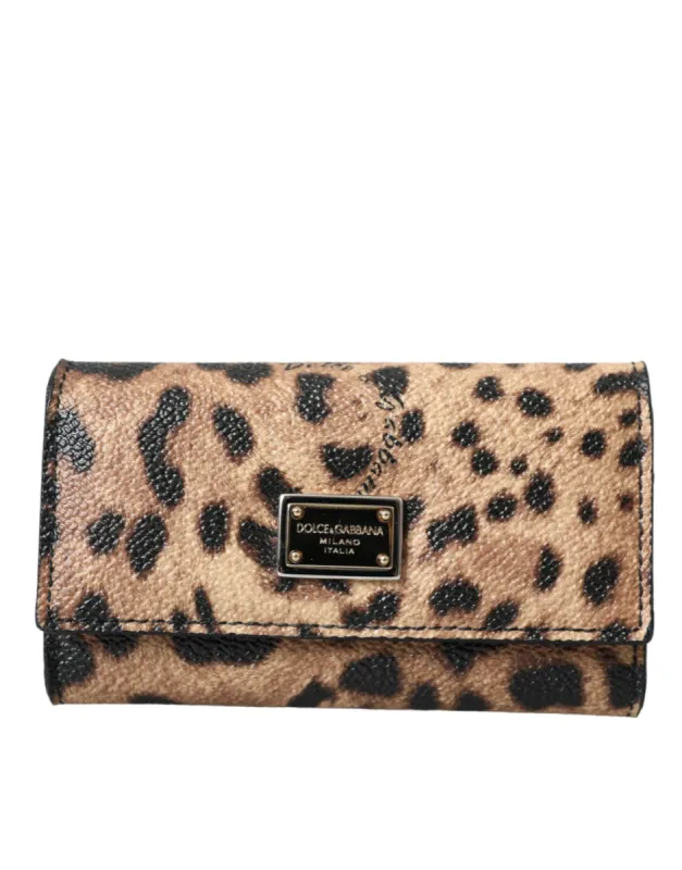 Brown Leopard PVC Pouch Key Holder Case Keyring sold by Louxly