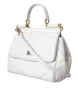 White Quilted Leather SICILY Shoulder Purse Satchel Bag sold by Louxly