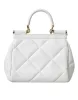 White Quilted Leather SICILY Shoulder Purse Satchel Bag sold by Louxly