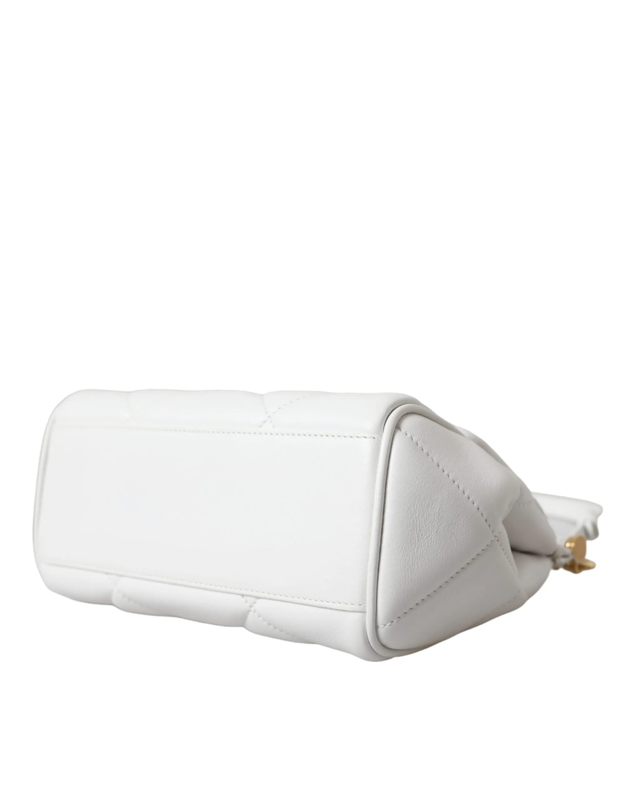 White Quilted Leather SICILY Shoulder Purse Satchel Bag sold by Louxly product image thumbnail 5