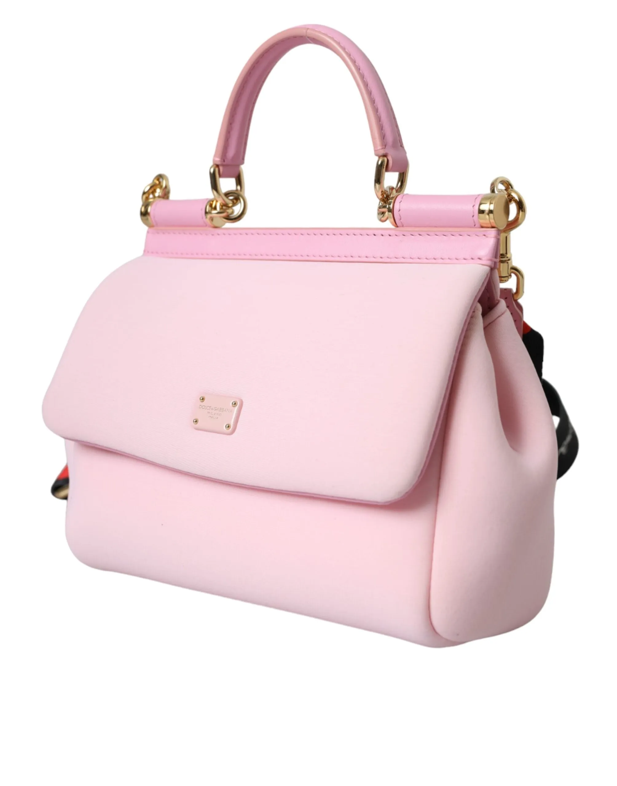 Pink SICILY Neoprene Top Handle Shoulder Satchel Bag sold by Louxly product image thumbnail 3