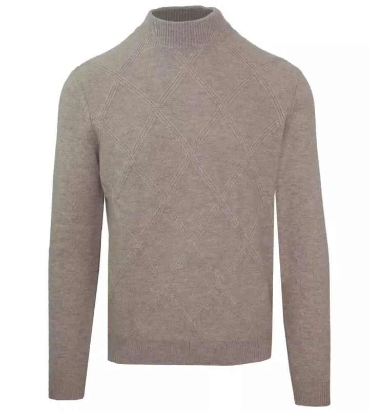 Diamond Stitch Wool Cashmere Turtleneck sold by Louxly