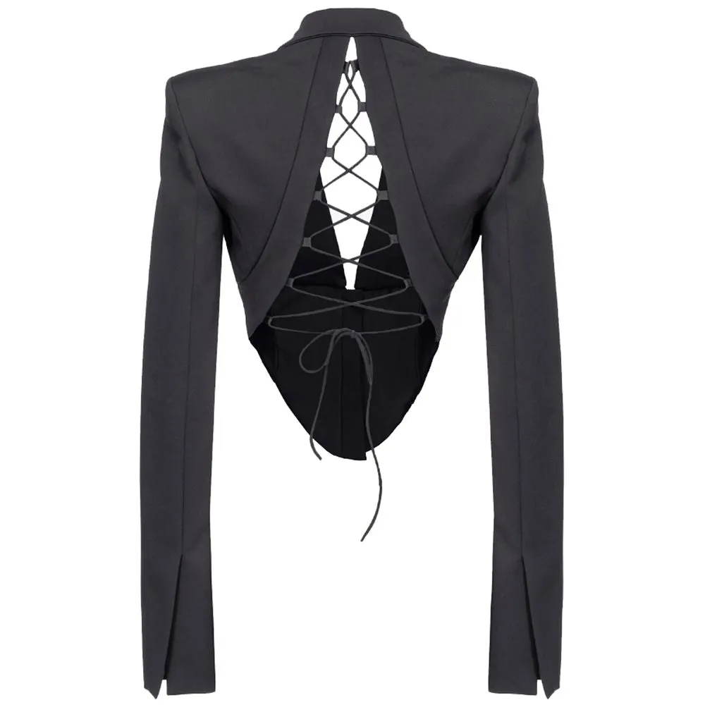 Black Viscose Suits & Blazer sold by Louxly product image thumbnail 2