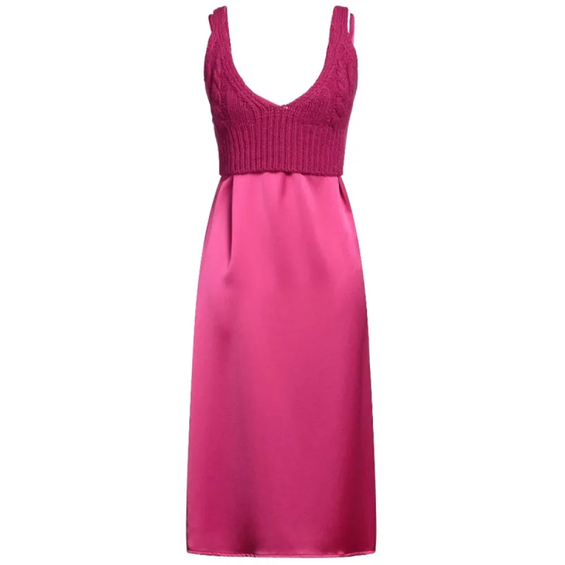 Fuchsia Polyester Dress sold by Louxly