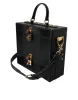 Black Lizard Embossed Calfskin Leather Double Box Bag sold by Louxly