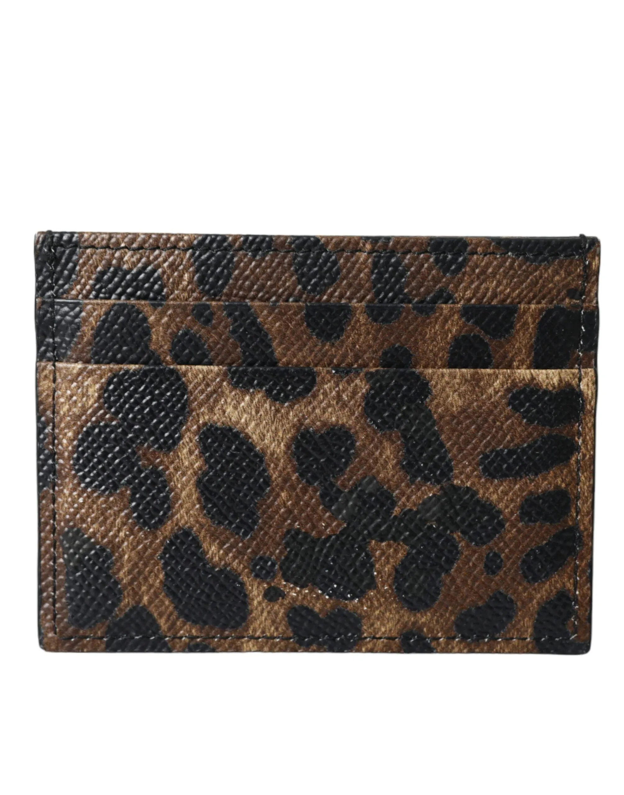 Brown Leather Leopard Logo Plaque Women Cardholder Wallet sold by Louxly product image thumbnail 4