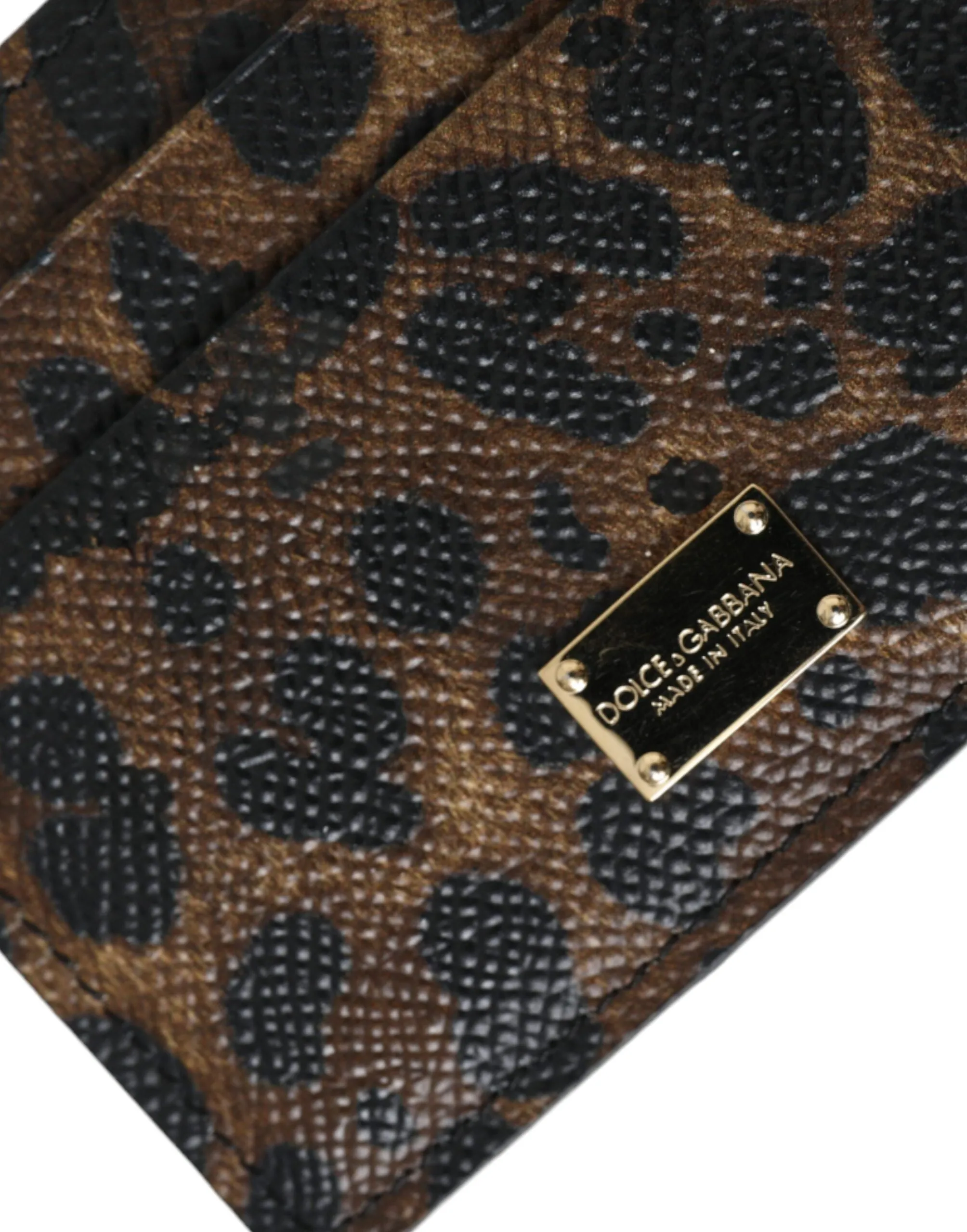 Brown Leather Leopard Logo Plaque Women Cardholder Wallet sold by Louxly product image thumbnail 5