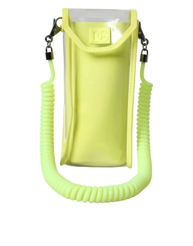 Yellow Green Plastic DG Logo Neck Strap Cardholder Wallet sold by Louxly