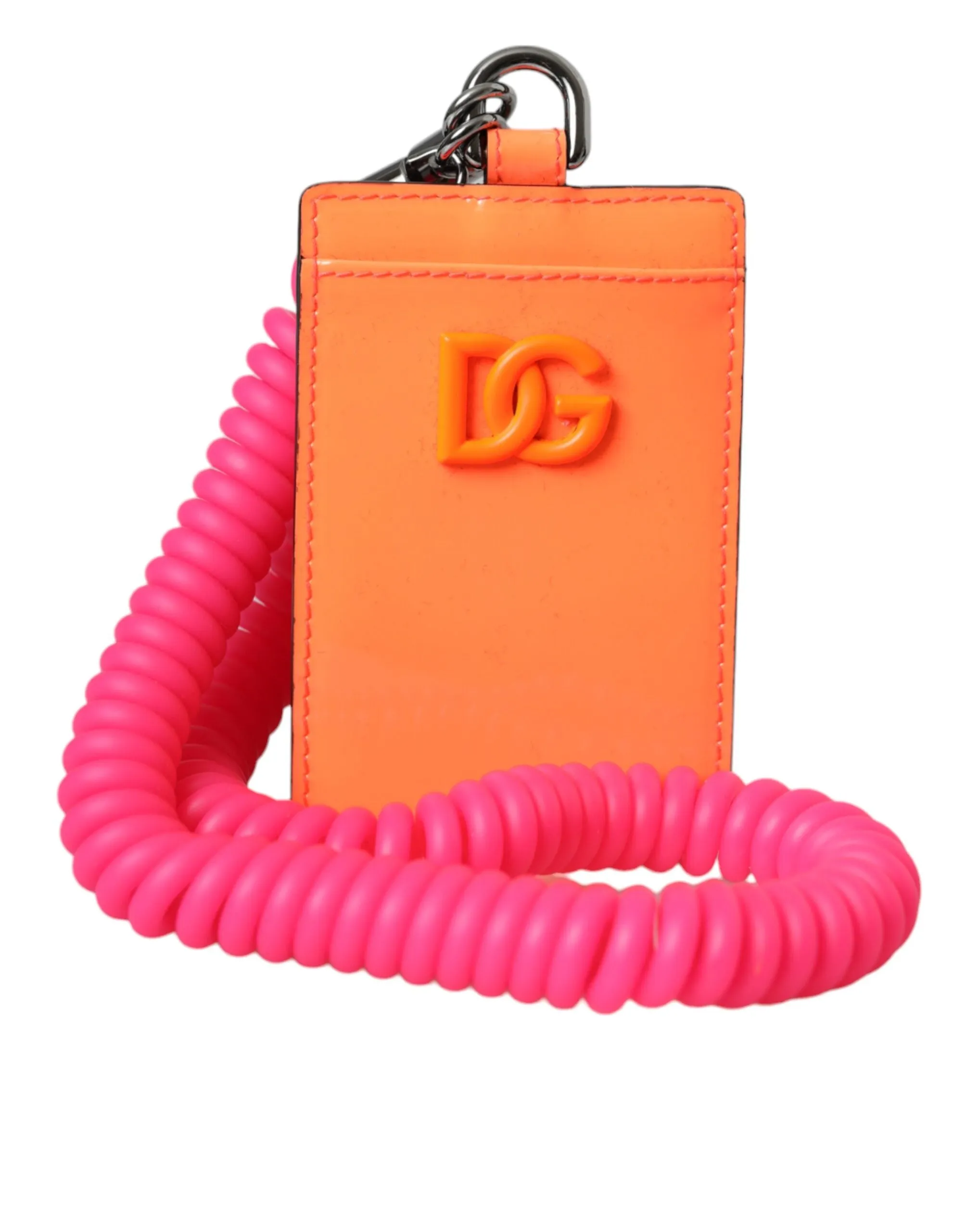 Orange Pink Leather DG Logo Neck Strap Card Holder Wallet sold by Louxly product image thumbnail 2