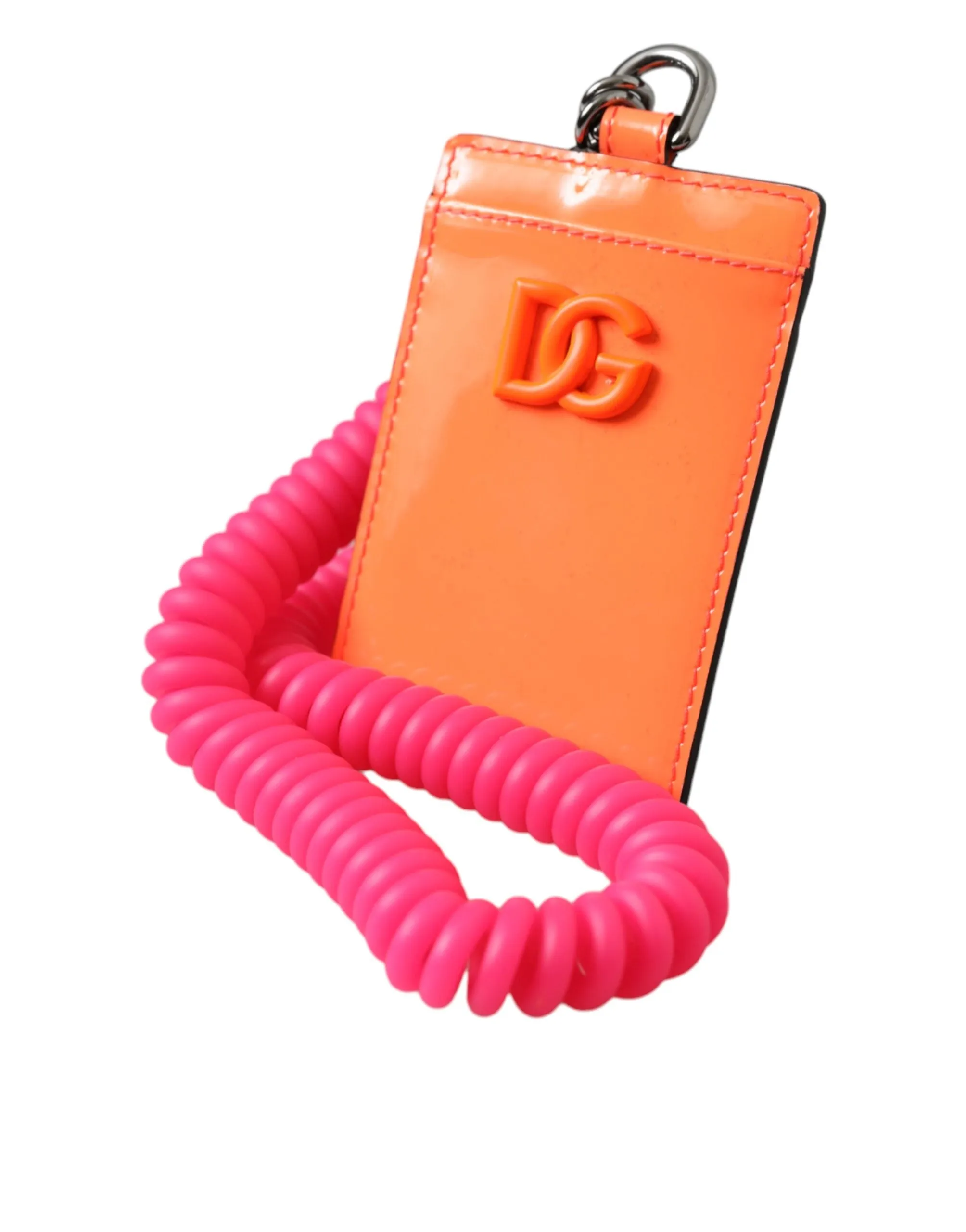 Orange Pink Leather DG Logo Neck Strap Card Holder Wallet sold by Louxly product image thumbnail 3