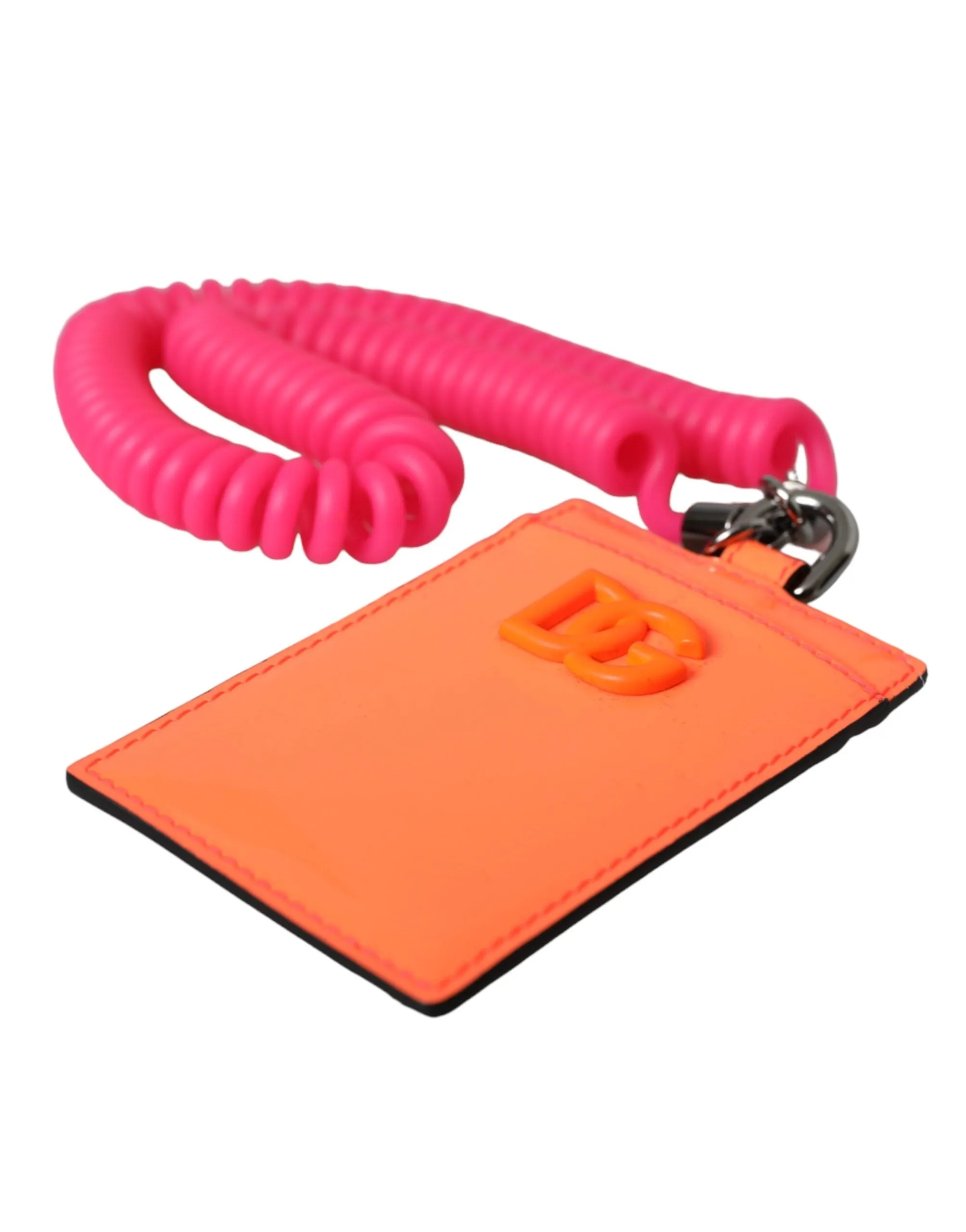 Orange Pink Leather DG Logo Neck Strap Card Holder Wallet sold by Louxly product image thumbnail 4