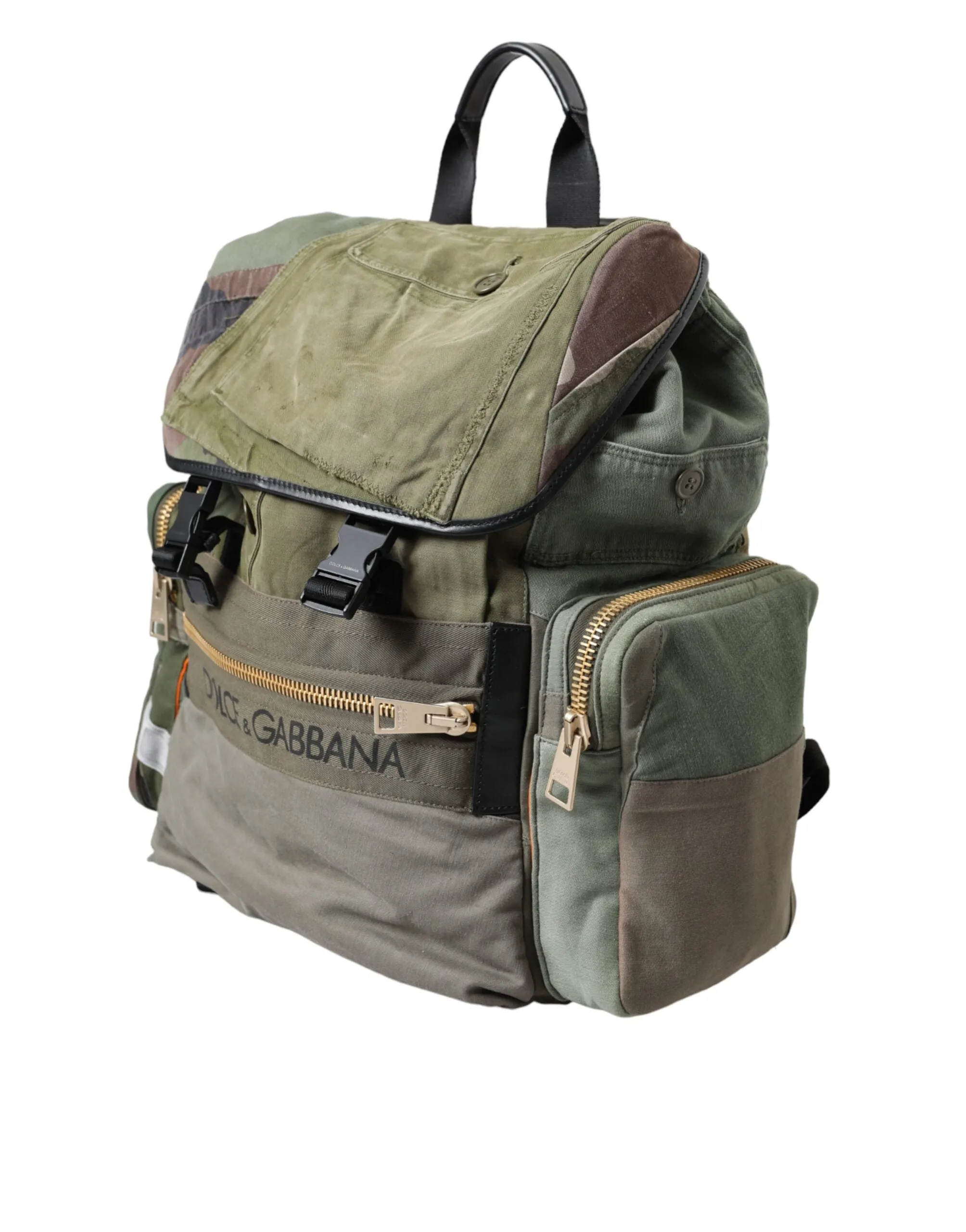 Military Green Patchwork Rucksack Backpack Bag sold by Louxly product image thumbnail 3