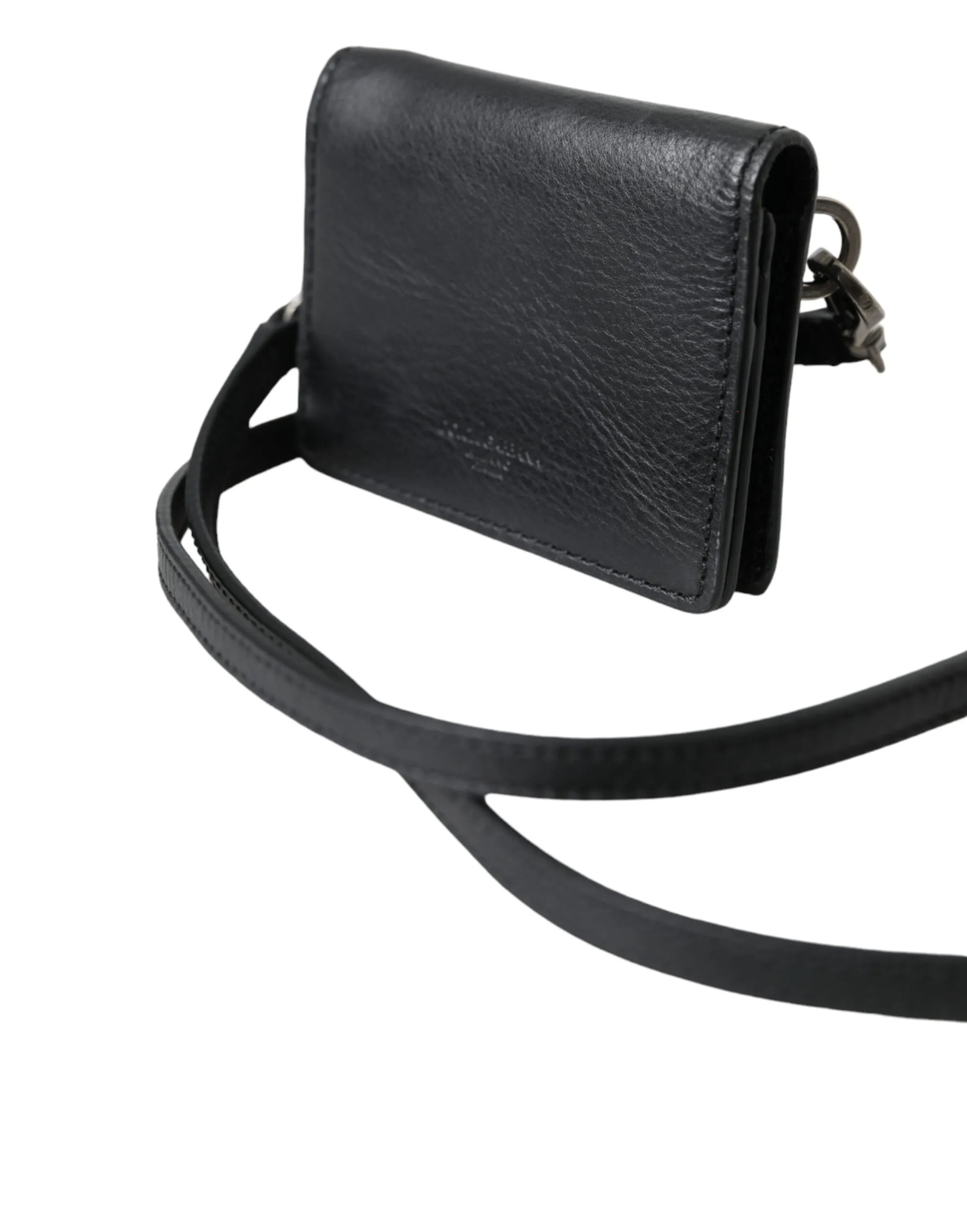 Black Leather Bifold Sling Women Card Holder Purse Wallet sold by Louxly product image thumbnail 3