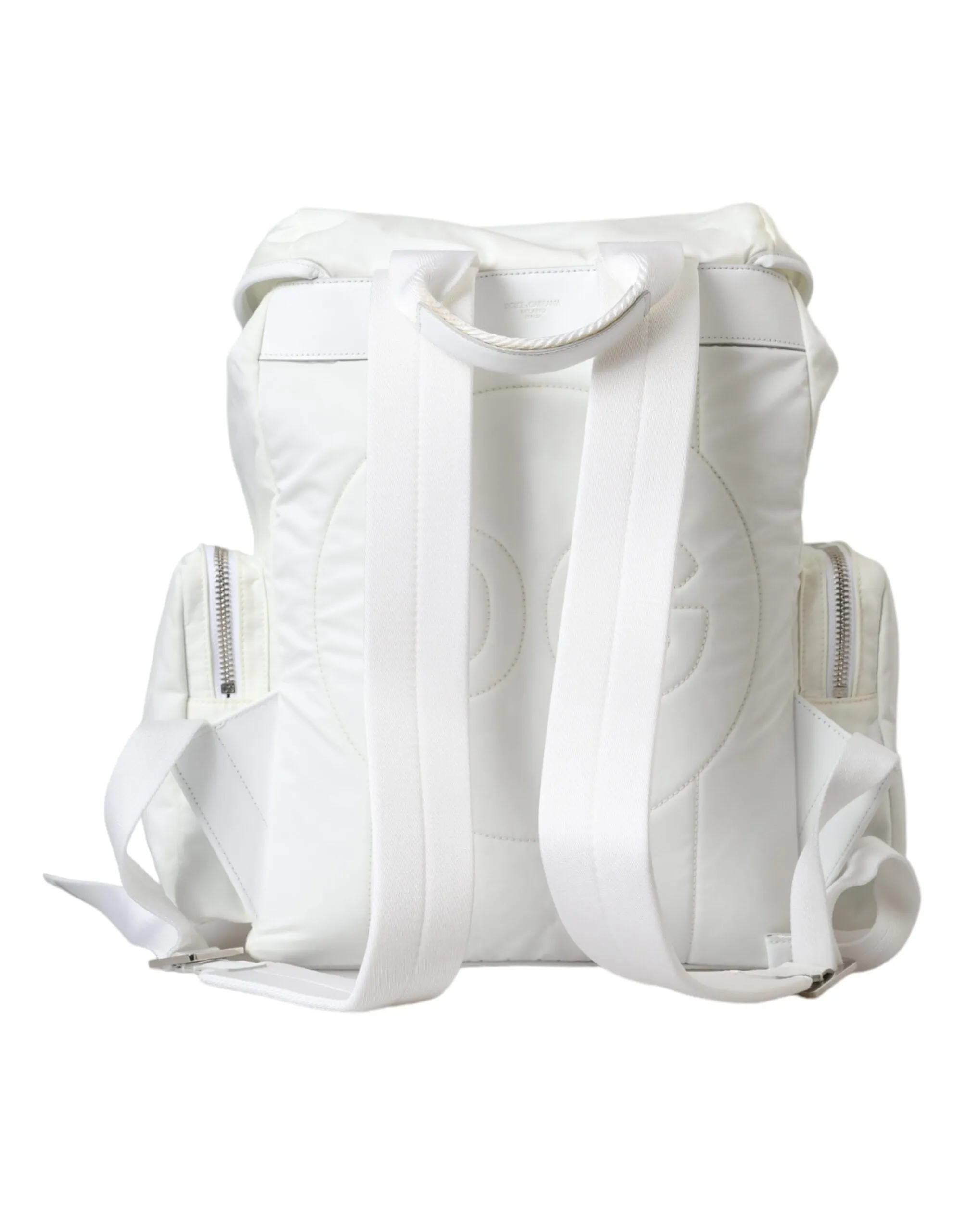 White Nylon Rubber Logo Backpack Rucksack Bag sold by Louxly product image thumbnail 5