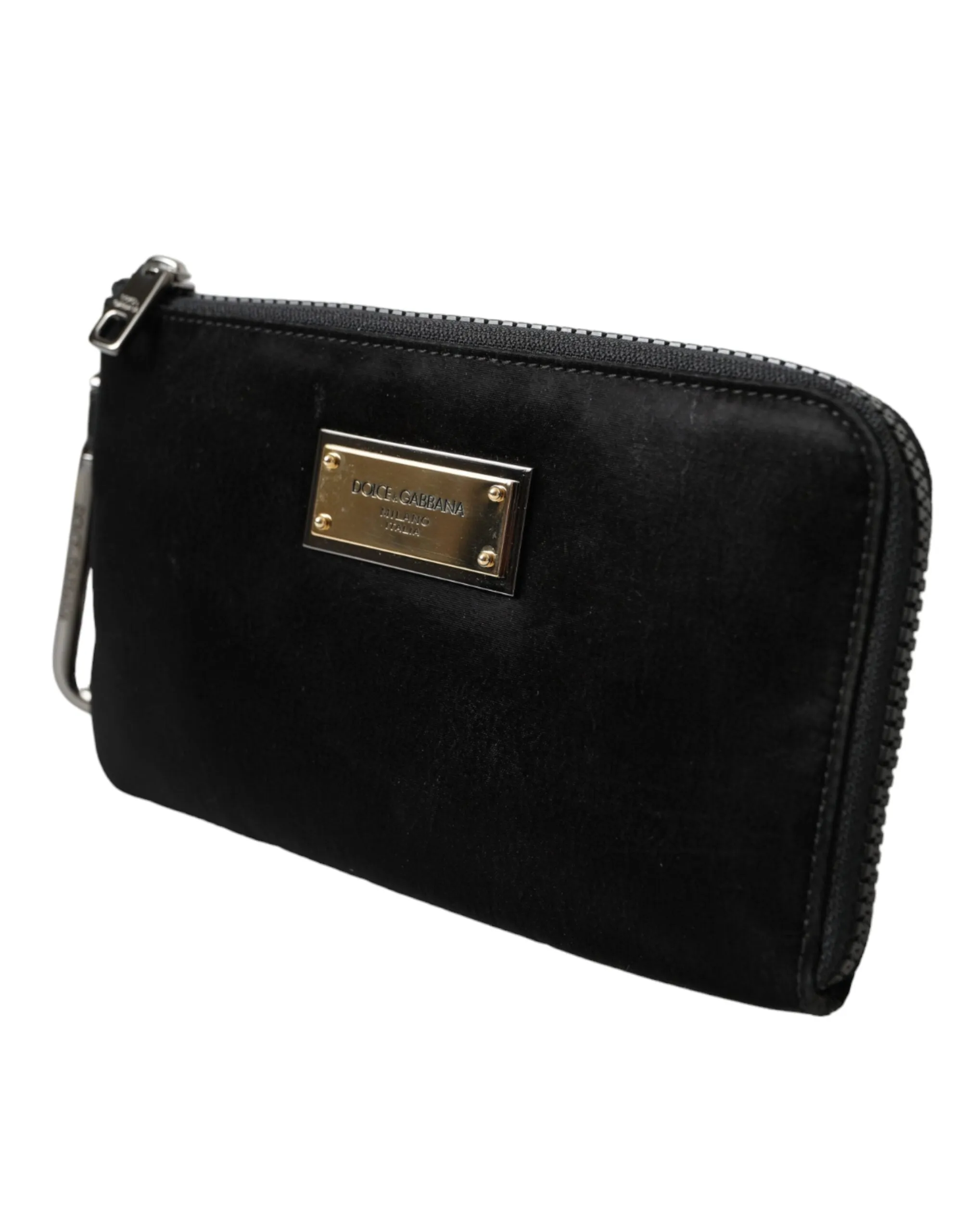 Black Nylon Logo Plaque Keyring Pouch Clutch Bag sold by Louxly product image thumbnail 3