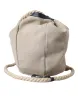 Beige Canvas Fabric Bucket Sack Pouch Purse Bag sold by Louxly