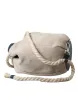 Beige Canvas Fabric Bucket Sack Pouch Purse Bag sold by Louxly