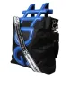 Black Nylon Blue Leather Hashtag Shopping Tote Bag sold by Louxly