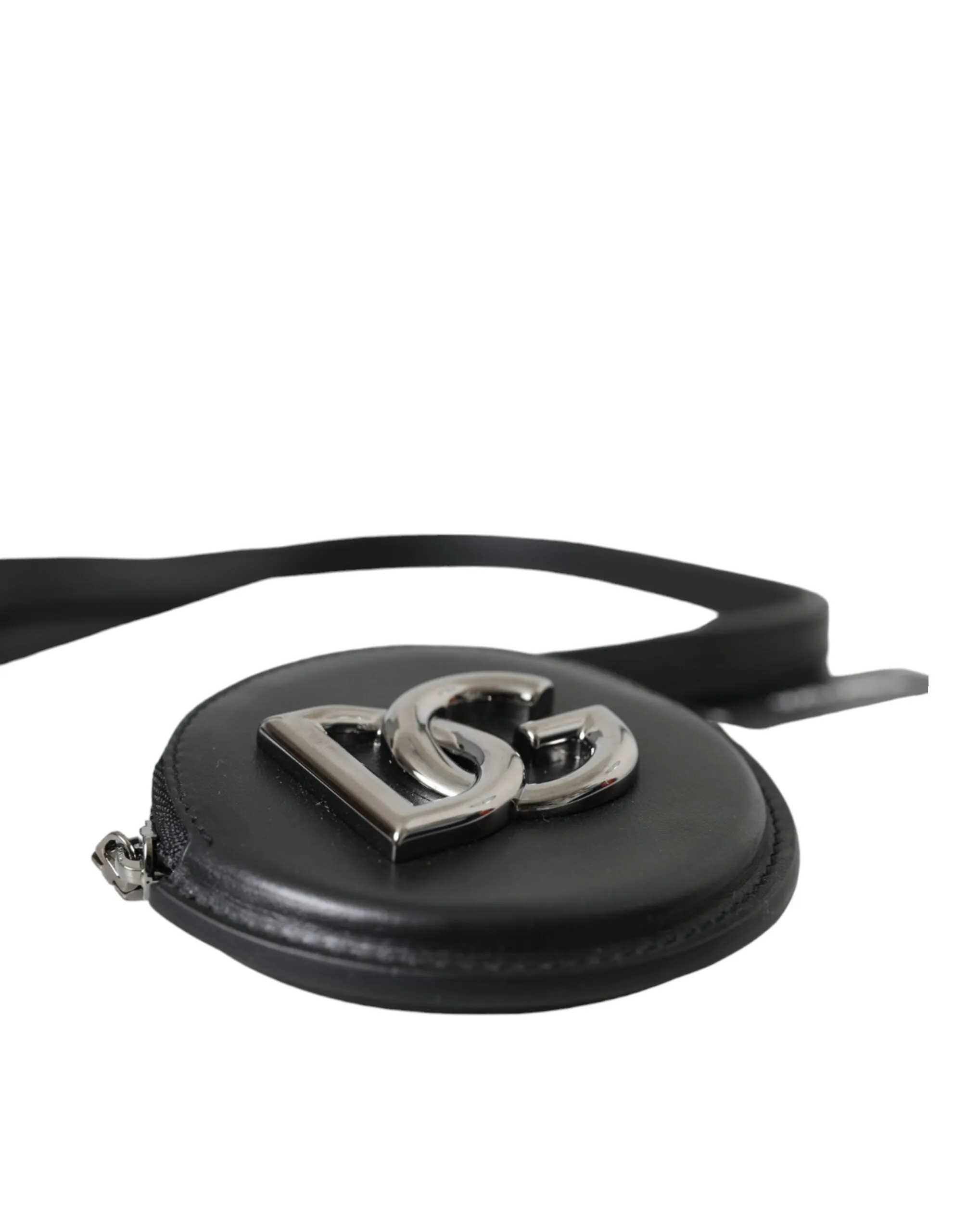 Black Round Leather DG Logo Coin Purse Lanyard Wallet sold by Louxly product image thumbnail 5